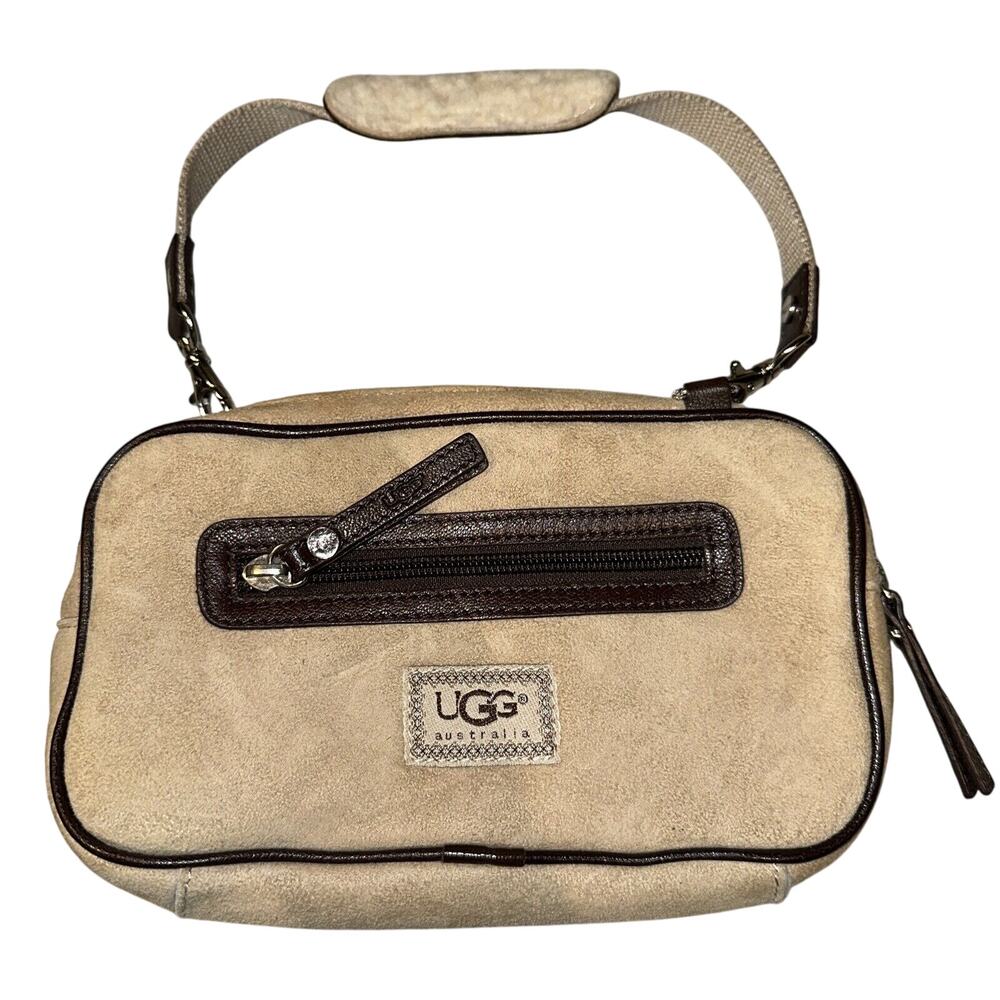RARE Ugg MINI Handbag Shoulder‎ Bag Purse 8x5x1" Suede Shearling Pouch MINTcond.